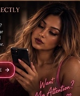 Majesty Flair looking at her phone